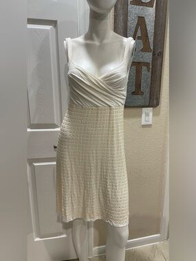 Vintage Silver Dagger Ruched Cocktail Dress Y2K McBling Goth Ivory Size M NWT